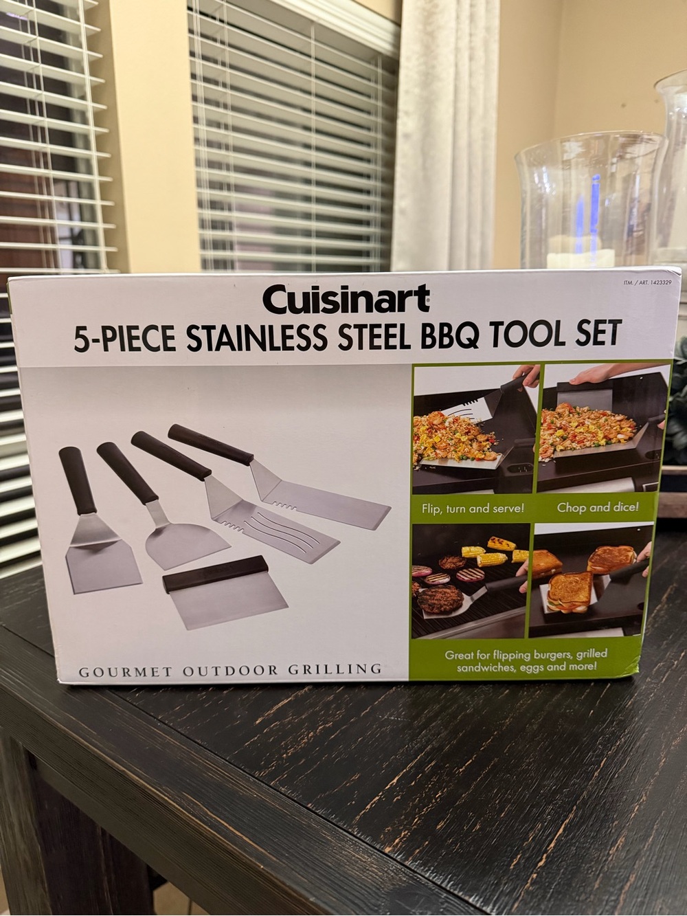 Cuisinart 5-Piece Stainless Steel BBQ Tool Set with Black Handles